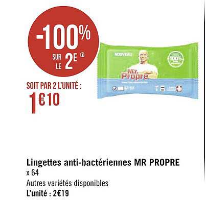 lingettes anti-bactériennes mr propre