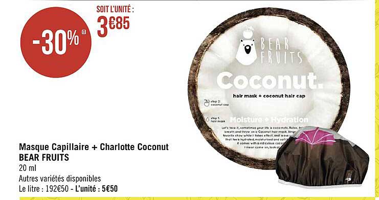 masque capillaire + charlotte coconut bear fruits