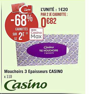 mouchoirs 3 épaisseurs casino
