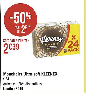 Mouchoirs Ultra Soft Kleenex