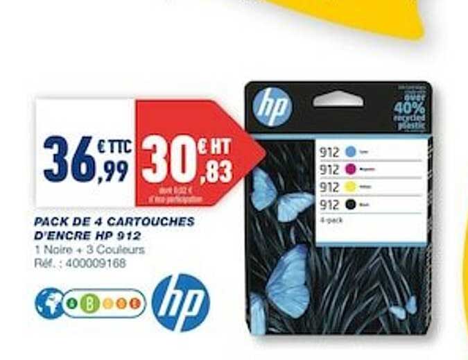 pack de 4 cartouches d'encre hp 912