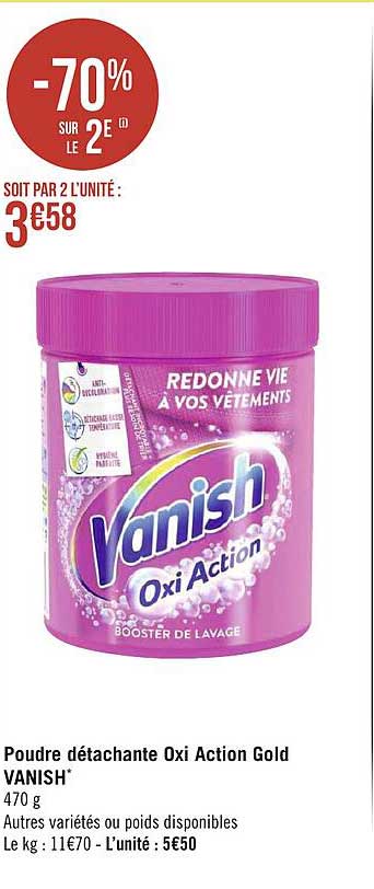 poudre détachante oxi action gold vanish