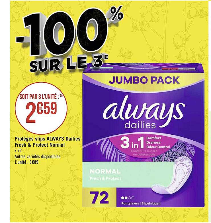 protèges slips always dailies fresh & protect normal