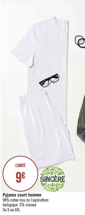 pyjama court homme sincère