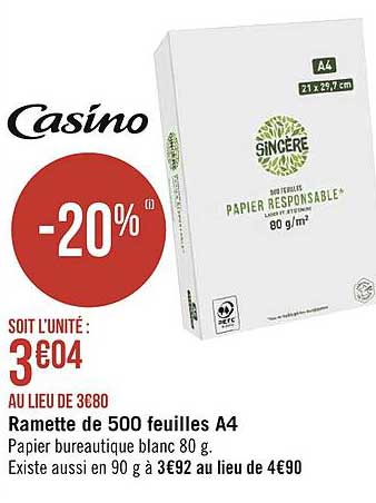 Ramette De 500 Feuilles A4