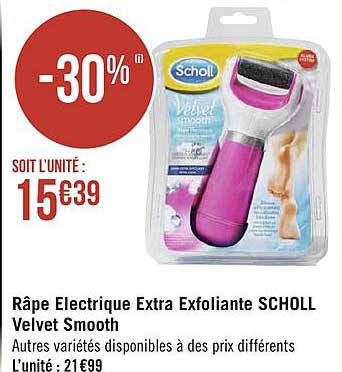 râpe électrique extra exfoliante scholl velvet smooth