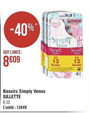 rasoirs simply venus gillette