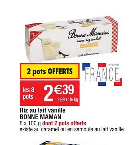 riz au lait vanille bonne maman