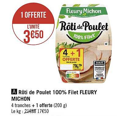 rôti de poulet 100% filet fleury michon