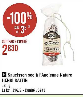 saucisson sec à l'ancienne nature henri raffin