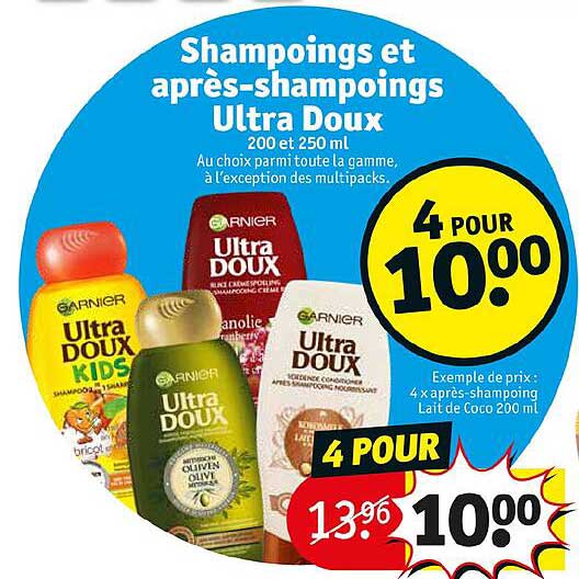 shampoings et après-shampoings ultra doux