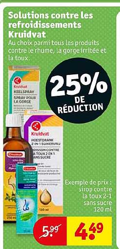 solutions contre les refroidissements kruidvat