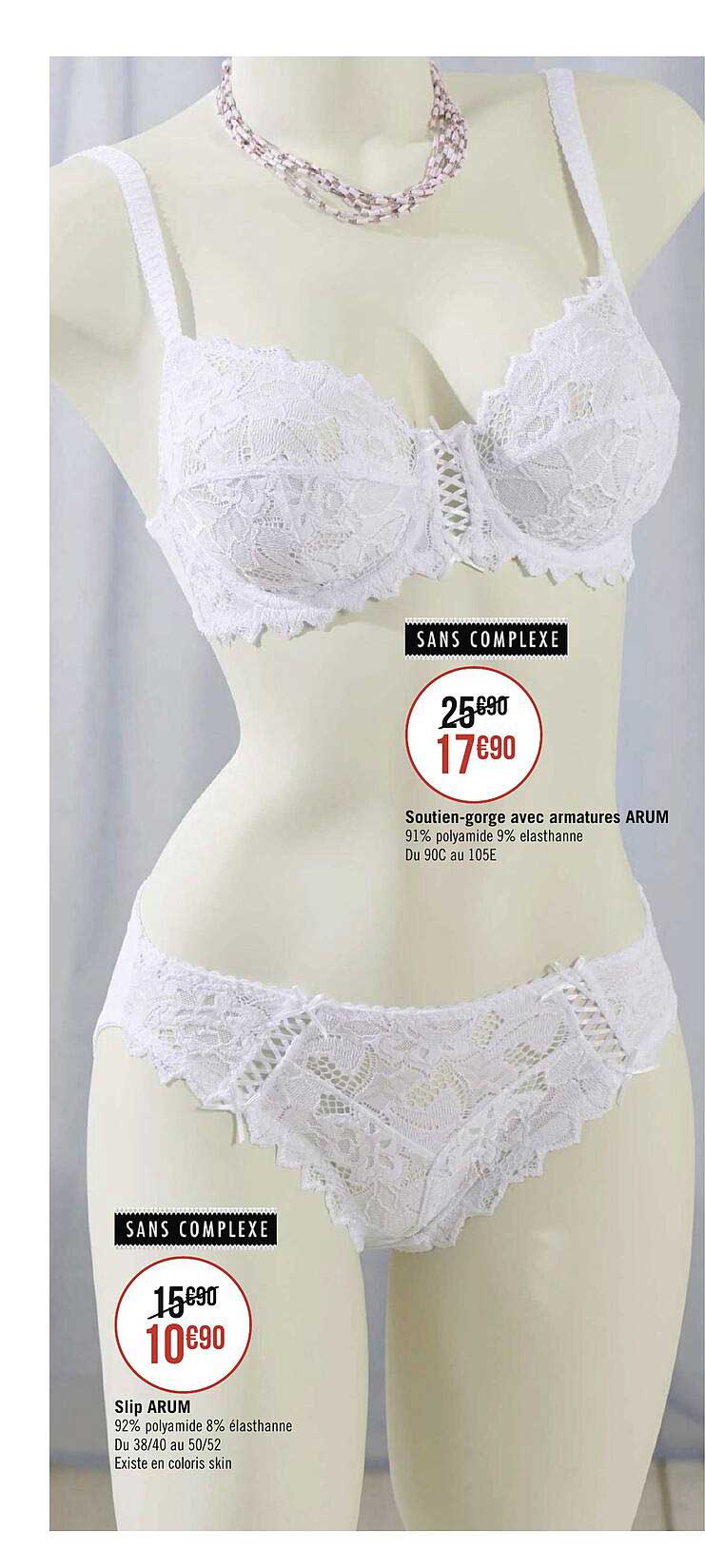 soutien-gorge avec armatures arum sans complexe, slip arum