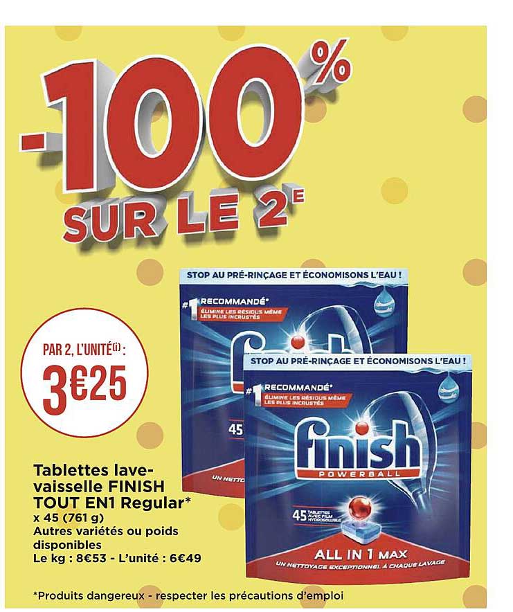 tablettes lave-vaisselle finish tout en 1 regular