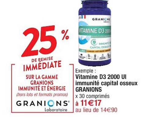 vitamine d3 2000 ui immunité capital osseux granions