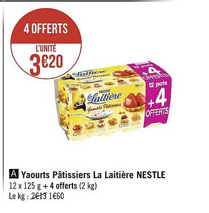 yaourts pâtissiers la laitière nestlé