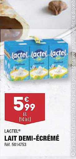 lait demi-écrémé lactel