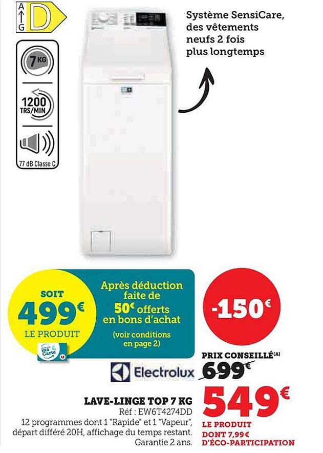 lave-linge top 7 kt electrolux