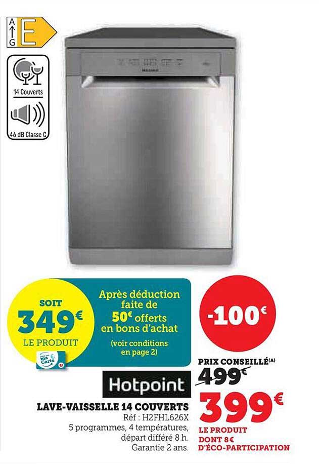 lave-vaisselle 14 couverts hotpoint