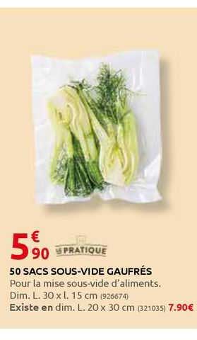 50 sacs sous-vide gaufrés le pratique