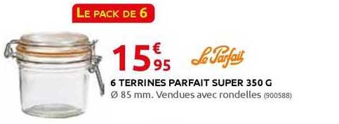 6 Terrines Parfait Super 350 G Le Parfait