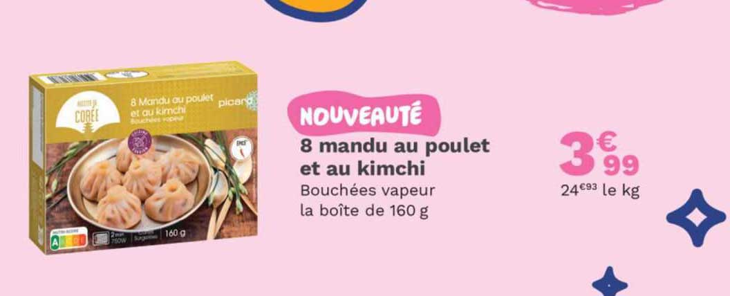 8 mandu au poulet et au kimchi