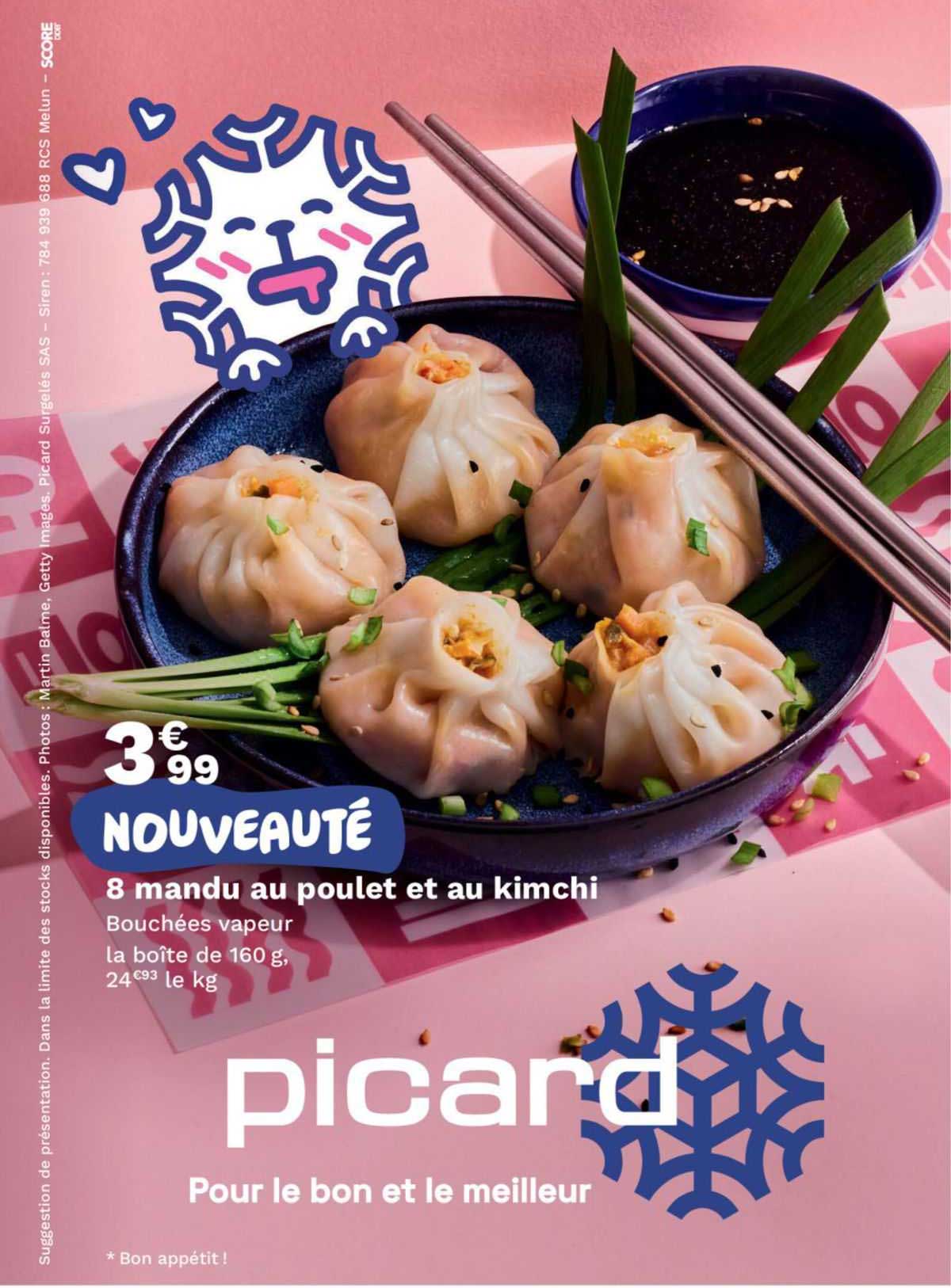 8 mandu au poulet et au kimchi