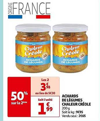 achards de légumes chaleur créole