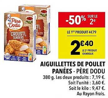 aiguillettes de poulet panées - père dodu