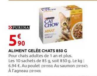 aliment gelée chats 850 g purina