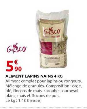 aliment lapins nains 4 kg gasco