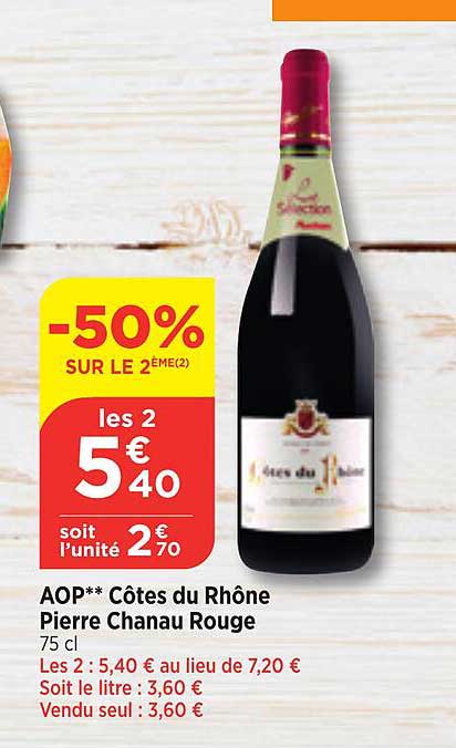aop** cotes du rhone pierre chanau rouge