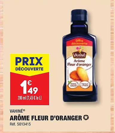 arôme fleur d'oranger vahiné