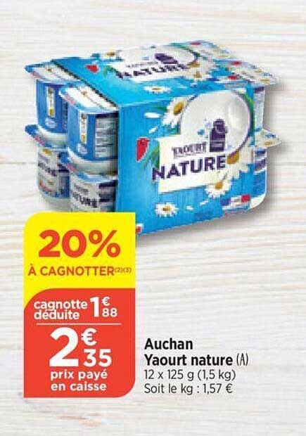 Auchan Yaourt Nature