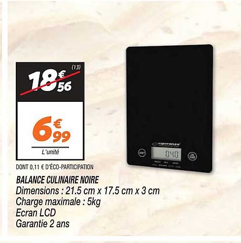 balance culinaire noire