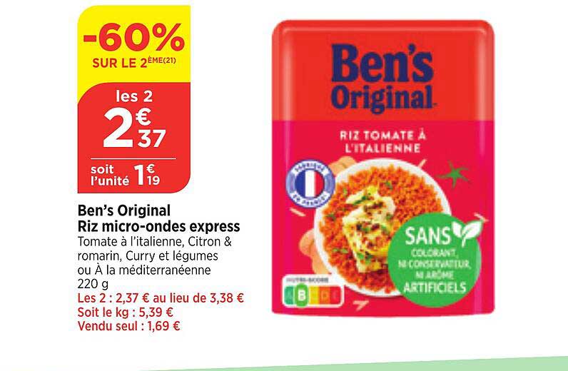 ben's original riz micro-ondes express