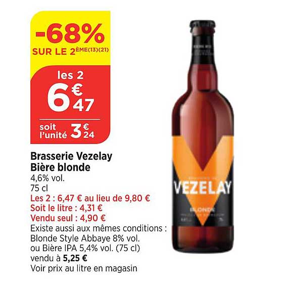 brasserie vezelay biere blonde