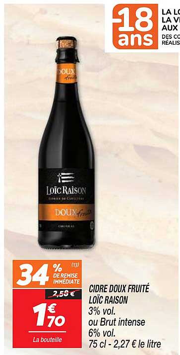 Cidre Doux Fruité Loïc Raison