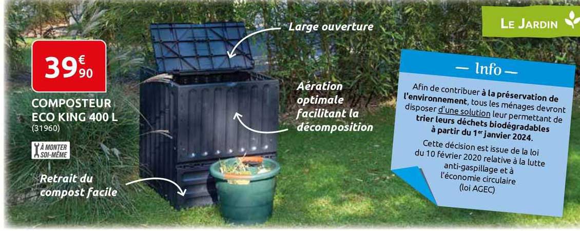 Composteur éco King 400 L