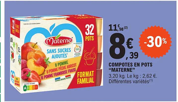 compotes en pots "materne"