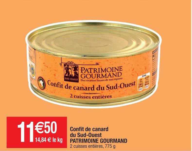 confit de canard du sud-ouest patrimoine gourmand