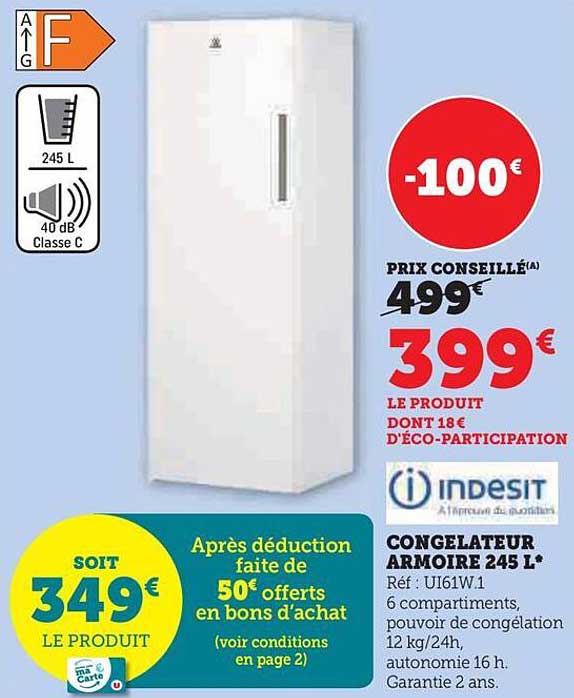 Congélateur Armoire 245 L Indesit