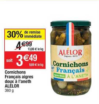 Cornichons Français Aigres Doux à L'aneth Alélor