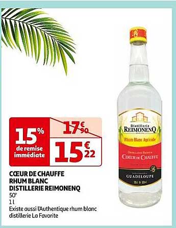 cœur de chauffe rhum blanc distillerie reimonenq
