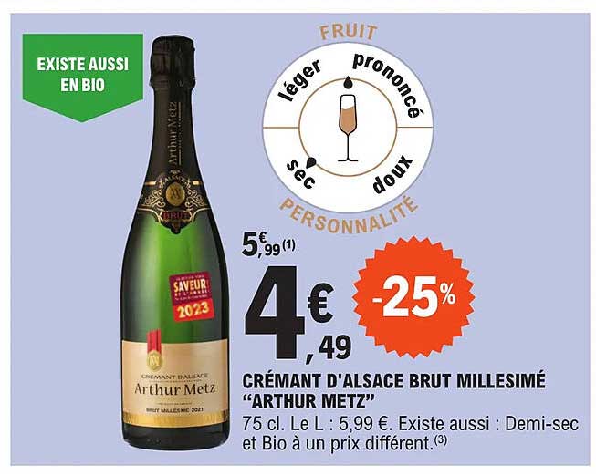 Crémant D'alsace Brut Millesimé "arthur Metz"