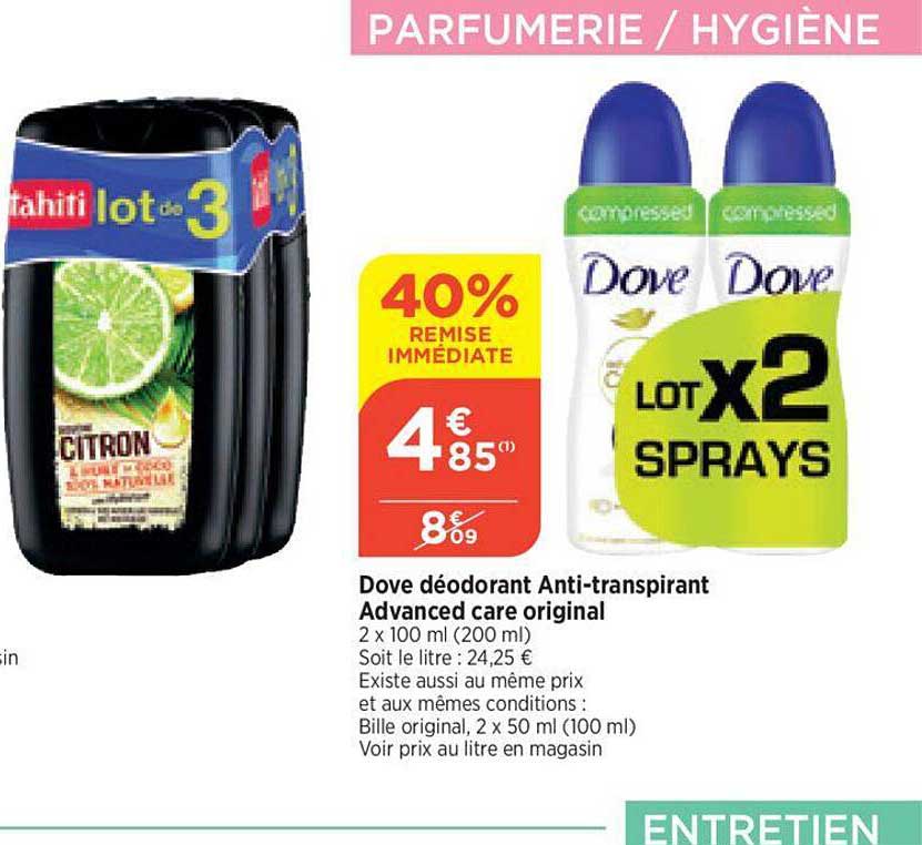 dove deodorant anti-transpirant advanced care original