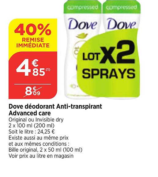 dove deodorant anti-transpirant advanced care