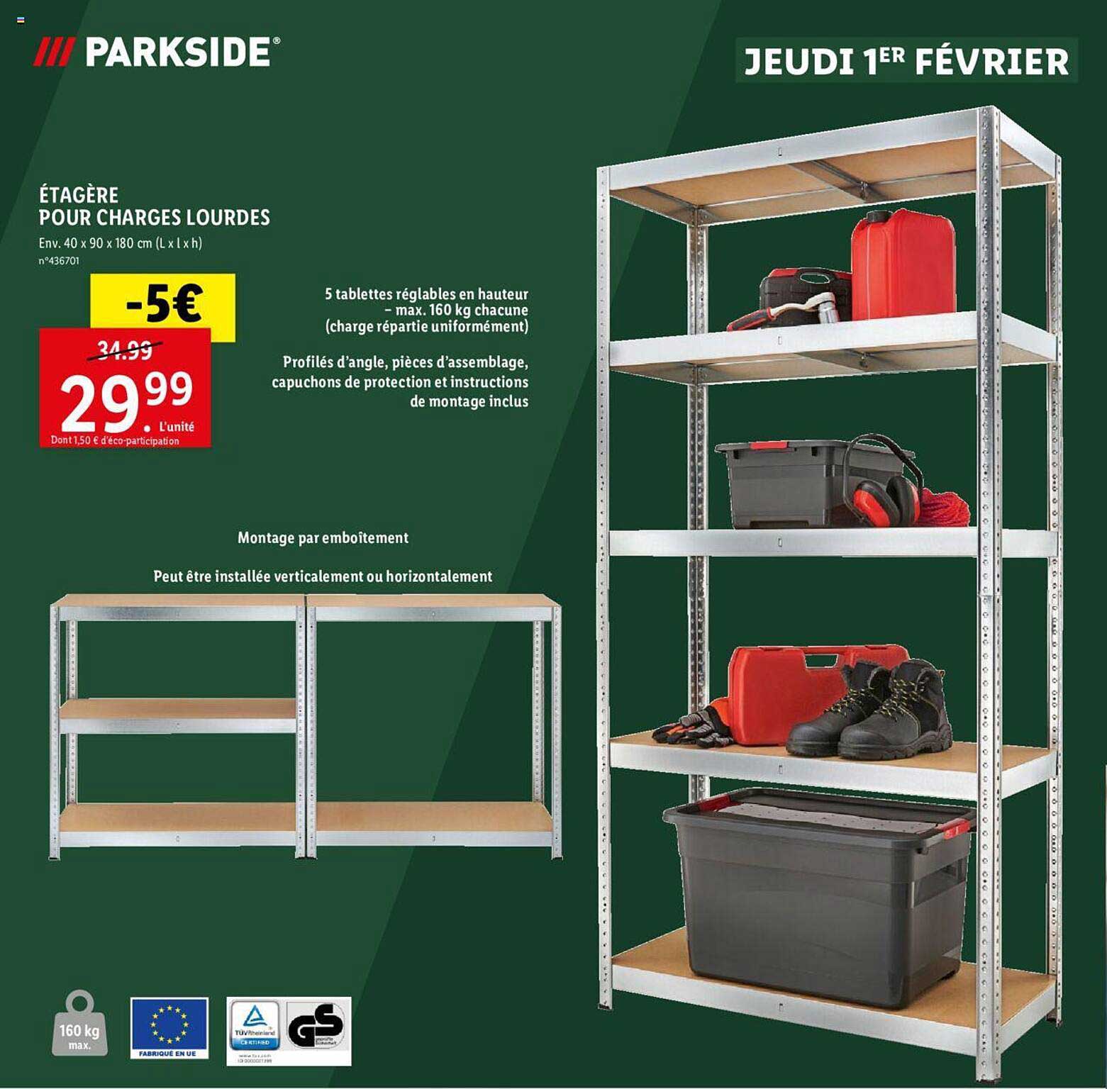 étagère pour charges lourdes parkside