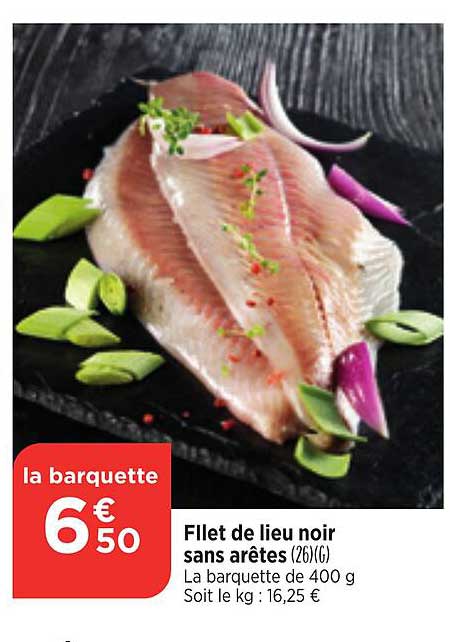 Filet De Lieu Noir Sans Aretes