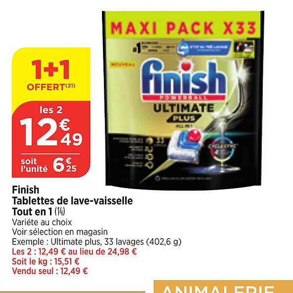 finish tablettes de lave-vaisselle tout en 1